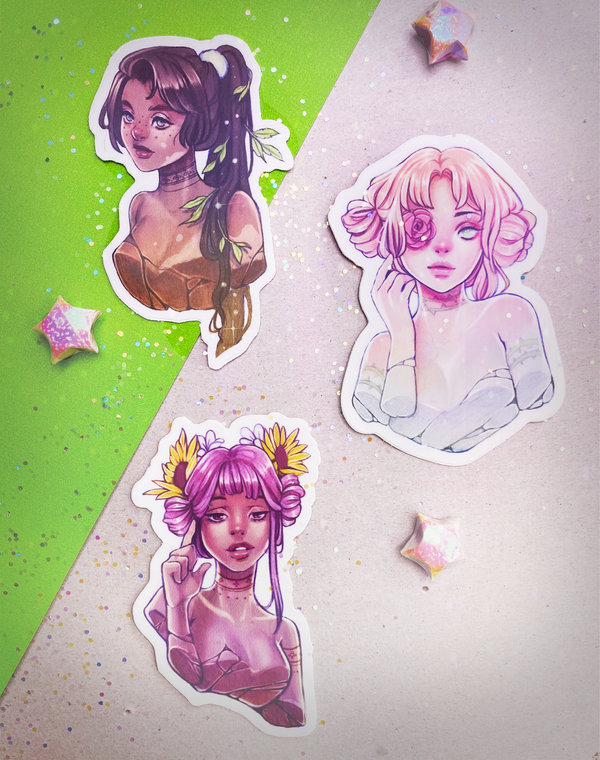 Floral Girls Sticker Set