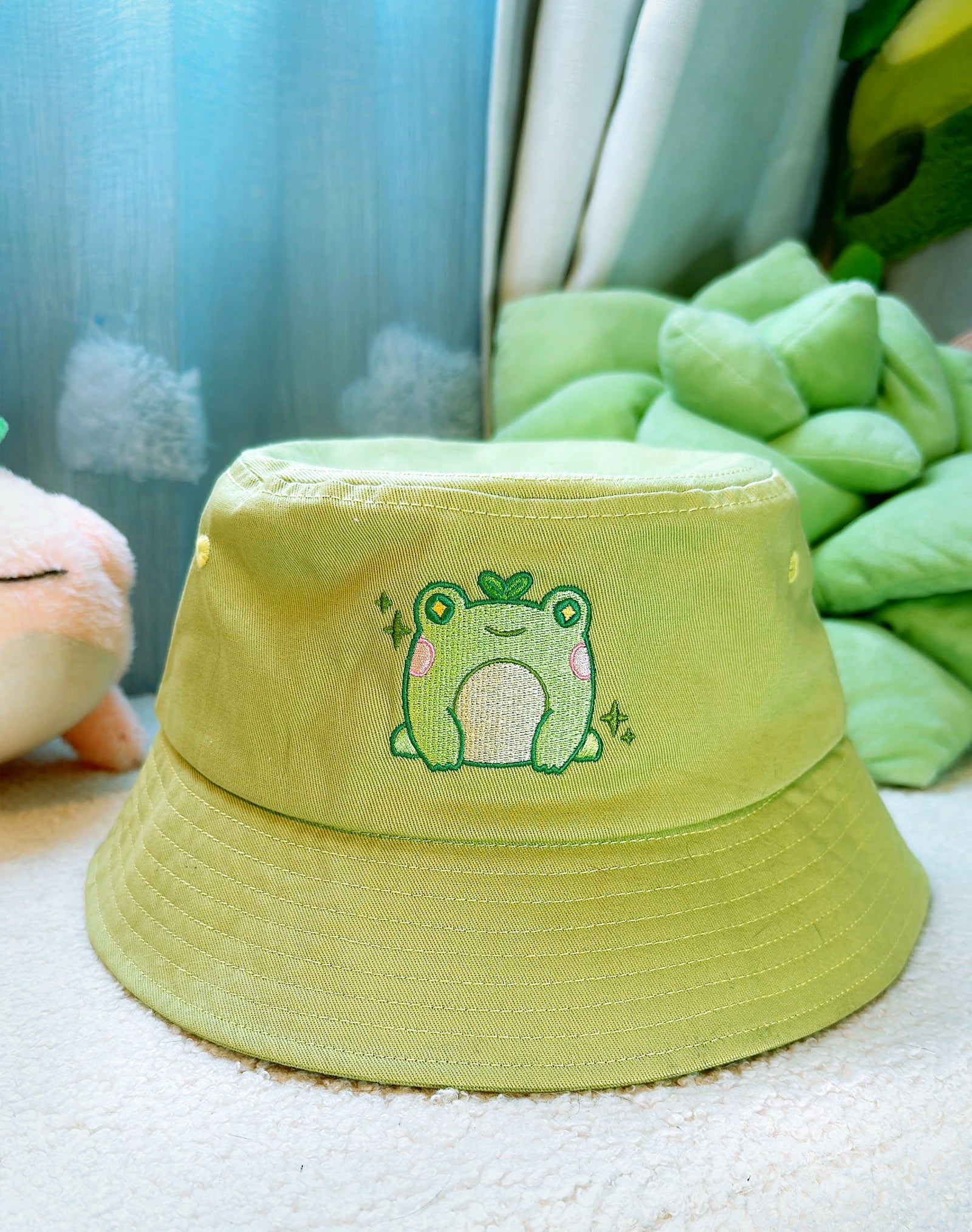 Froggy Frog Bucket Hat Stella McCartney Kids Green Frog Cotton Sun
