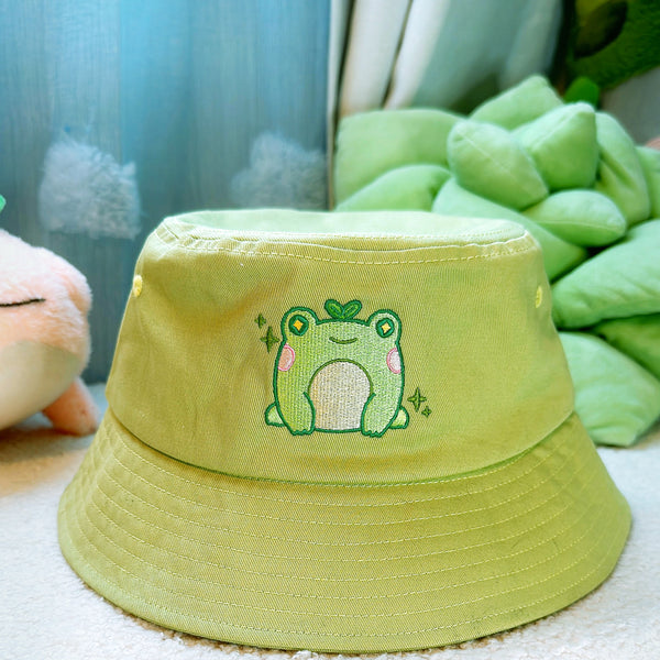 Frog Hat Funny Frog Bucket Hat Cotton, Adjustable, One-Size-Fits