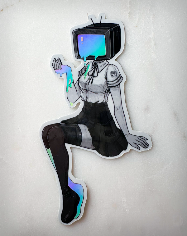 CRTV Girl Error Sticker