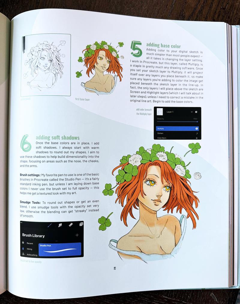 'Clover Crown' Original artbook tutorial drawing