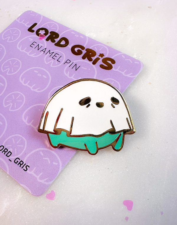 Ghost Frog Glow in the Dark Enamel Pin