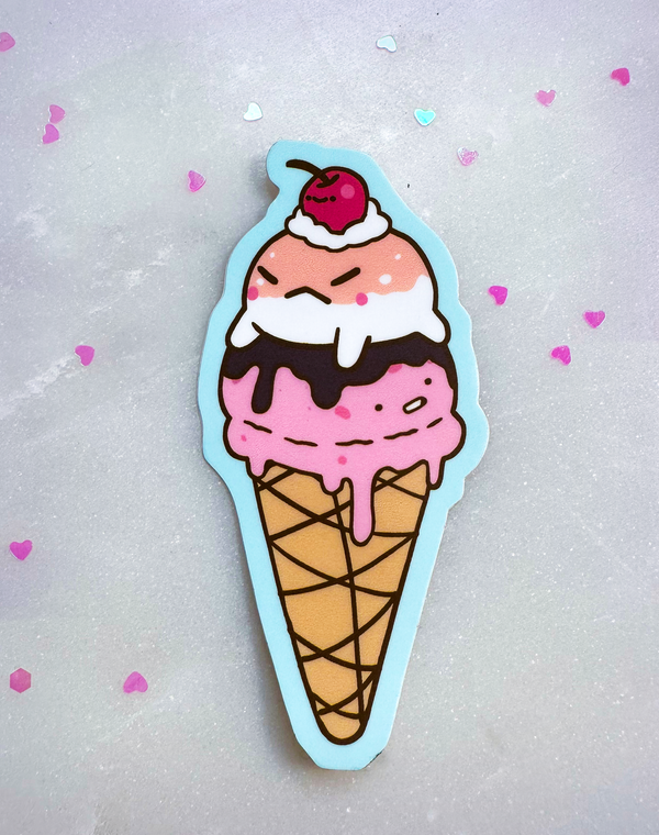 Ice Cream Frog Sticker