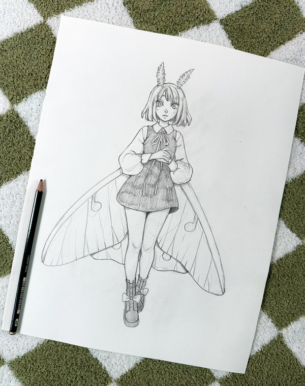 Luna Moth Original Sketch