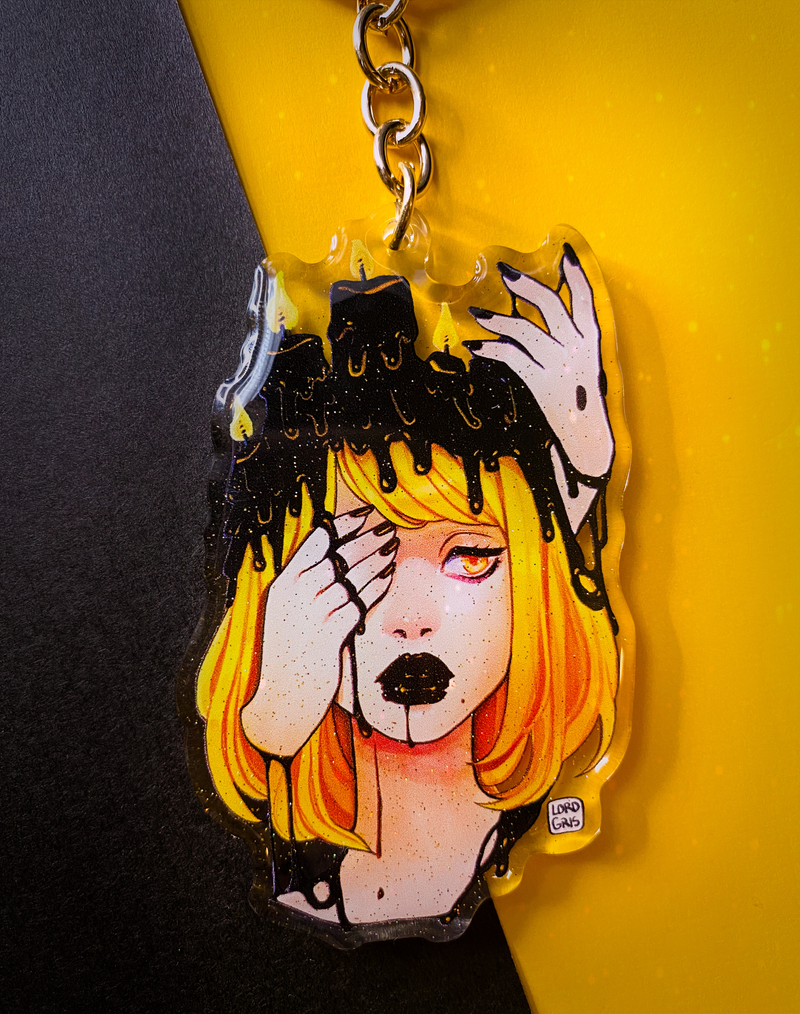 Candle Girl 3" Acrylic Charm